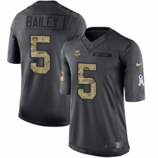 Men's Nike Minnesota Vikings #5 Dan Bailey Limited Black 2016 Salute to Service NFL Jersey