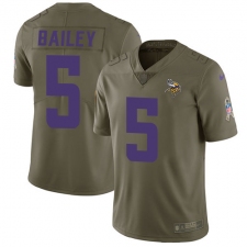 Men's Nike Minnesota Vikings #5 Dan Bailey Limited Olive 2017 Salute to Service NFL Jersey