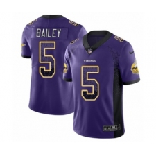 Men's Nike Minnesota Vikings #5 Dan Bailey Limited Purple Rush Drift Fashion NFL Jersey