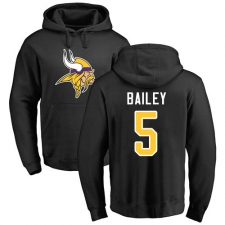 NFL Nike Minnesota Vikings #5 Dan Bailey Black Name & Number Logo Pullover Hoodie