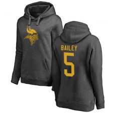 NFL Women's Nike Minnesota Vikings #5 Dan Bailey Ash One Color Pullover Hoodie