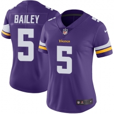 Women's Nike Minnesota Vikings #5 Dan Bailey Purple Team Color Vapor Untouchable Limited Player NFL Jersey