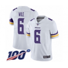 Men's Minnesota Vikings #6 Matt Wile White Vapor Untouchable Limited Player 100th Season Football Jersey