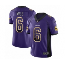 Men's Nike Minnesota Vikings #6 Matt Wile Limited Purple Rush Drift Fashion NFL Jersey