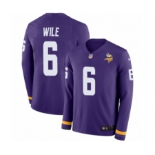 Men's Nike Minnesota Vikings #6 Matt Wile Limited Purple Therma Long Sleeve NFL Jersey