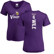 NFL Women's Nike Minnesota Vikings #6 Matt Wile Purple Backer Slim Fit T-Shirt