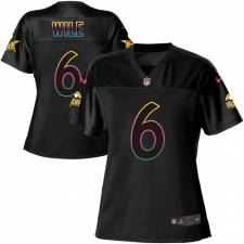 Women's Nike Minnesota Vikings #6 Matt Wile Game Black Fashion NFL Jersey