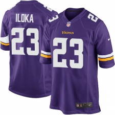 Men's Nike Minnesota Vikings #23 George Iloka Game Purple Team Color NFL Jersey
