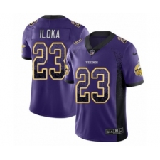 Men's Nike Minnesota Vikings #23 George Iloka Limited Purple Rush Drift Fashion NFL Jersey