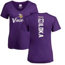 NFL Women's Nike Minnesota Vikings #23 George Iloka Purple Backer Slim Fit T-Shirt