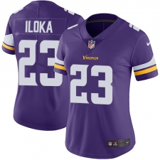 Women's Nike Minnesota Vikings #23 George Iloka Purple Team Color Vapor Untouchable Limited Player NFL Jersey