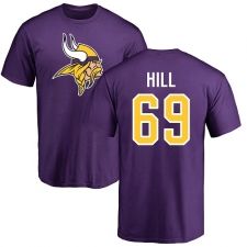 NFL Nike Minnesota Vikings #69 Rashod Hill Purple Name & Number Logo T-Shirt