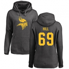 NFL Women's Nike Minnesota Vikings #69 Rashod Hill Ash One Color Pullover Hoodie