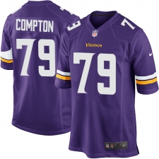 Men's Nike Minnesota Vikings #79 Tom Compton Game Purple Team Color NFL Jersey