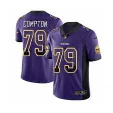 Men's Nike Minnesota Vikings #79 Tom Compton Limited Purple Rush Drift Fashion NFL Jersey