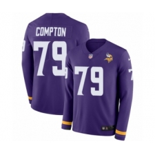 Men's Nike Minnesota Vikings #79 Tom Compton Limited Purple Therma Long Sleeve NFL Jersey