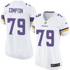 Women's Nike Minnesota Vikings #79 Tom Compton Game White NFL Jersey
