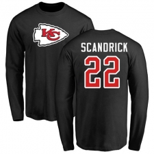 NFL Nike Kansas City Chiefs #22 Orlando Scandrick Black Name & Number Logo Long Sleeve T-Shirt
