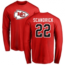 NFL Nike Kansas City Chiefs #22 Orlando Scandrick Red Name & Number Logo Long Sleeve T-Shirt
