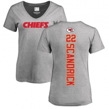 NFL Women's Nike Kansas City Chiefs #22 Orlando Scandrick Ash Backer V-Neck T-Shirt