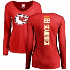 NFL Women's Nike Kansas City Chiefs #22 Orlando Scandrick Red Backer Slim Fit Long Sleeve T-Shirt
