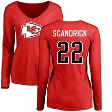 NFL Women's Nike Kansas City Chiefs #22 Orlando Scandrick Red Name & Number Logo Slim Fit Long Sleeve T-Shirt