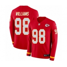 Men's Nike Kansas City Chiefs #98 Xavier Williams Limited Red Therma Long Sleeve NFL Jersey