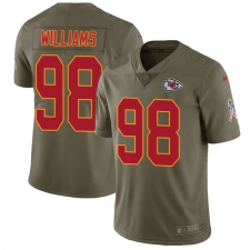 Youth Nike Kansas City Chiefs #98 Xavier Williams Limited Olive 2017 Salute to Service NFL Jersey