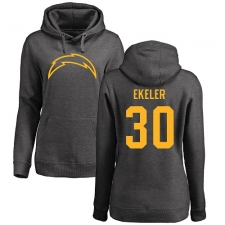 NFL Women's Nike Los Angeles Chargers #30 Austin Ekeler Ash One Color Pullover Hoodie