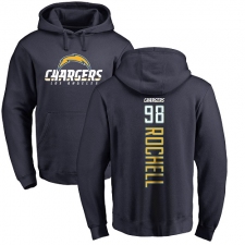 NFL Nike Los Angeles Chargers #98 Isaac Rochell Navy Blue Backer Pullover Hoodie