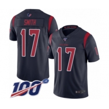 Men's Houston Texans #17 Vyncint Smith Limited Navy Blue Rush Vapor Untouchable 100th Season Football Jersey