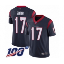Men's Houston Texans #17 Vyncint Smith Navy Blue Team Color Vapor Untouchable Limited Player 100th Season Football Jersey