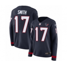 Women's Nike Houston Texans #17 Vyncint Smith Limited Navy Blue Therma Long Sleeve NFL Jersey