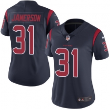 Women's Nike Houston Texans #31 Natrell Jamerson Limited Navy Blue Rush Vapor Untouchable NFL Jersey