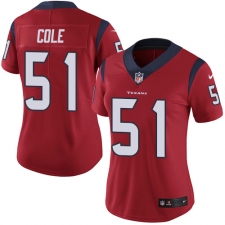 Women's Nike Houston Texans #51 Dylan Cole Red Alternate Vapor Untouchable Limited Player NFL Jersey