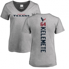 NFL Women's Nike Houston Texans #64 Senio Kelemete Ash Backer T-Shirt