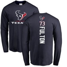 NFL Nike Houston Texans #73 Zach Fulton Navy Blue Backer Long Sleeve T-Shirt