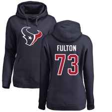 NFL Women's Nike Houston Texans #73 Zach Fulton Navy Blue Name & Number Logo Pullover Hoodie
