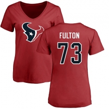 NFL Women's Nike Houston Texans #73 Zach Fulton Red Name & Number Logo T-Shirt