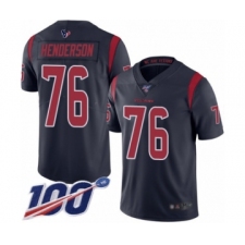 Men's Houston Texans #76 Seantrel Henderson Limited Navy Blue Rush Vapor Untouchable 100th Season Football Jersey