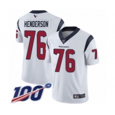Men's Houston Texans #76 Seantrel Henderson White Vapor Untouchable Limited Player 100th Season Football Jersey