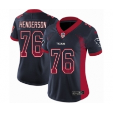 Women's Nike Houston Texans #76 Seantrel Henderson Limited Navy Blue Rush Drift Fashion NFL Jersey