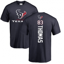 NFL Nike Houston Texans #83 Jordan Thomas Navy Blue Backer T-Shirt