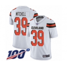 Men's Cleveland Browns #39 Terrance Mitchell White Vapor Untouchable Limited Player 100th Season Football Jersey