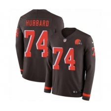 Men's Nike Cleveland Browns #74 Chris Hubbard Limited Brown Therma Long Sleeve NFL Jersey