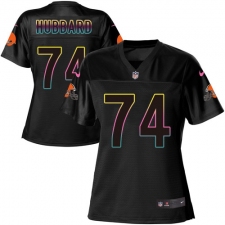 Women's Nike Cleveland Browns #74 Chris Hubbard Game Black Fashion NFL Jersey