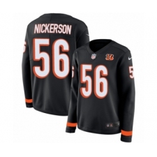 Women's Nike Cincinnati Bengals #56 Hardy Nickerson Limited Black Therma Long Sleeve NFL Jersey
