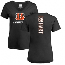 NFL Women's Nike Cincinnati Bengals #68 Bobby Hart Black Name & Number Logo T-Shirt