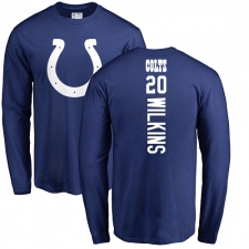 NFL Nike Indianapolis Colts #20 Jordan Wilkins Royal Blue Backer Long Sleeve T-Shirt