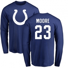 NFL Nike Indianapolis Colts #23 Kenny Moore Royal Blue Name & Number Logo Long Sleeve T-Shirt